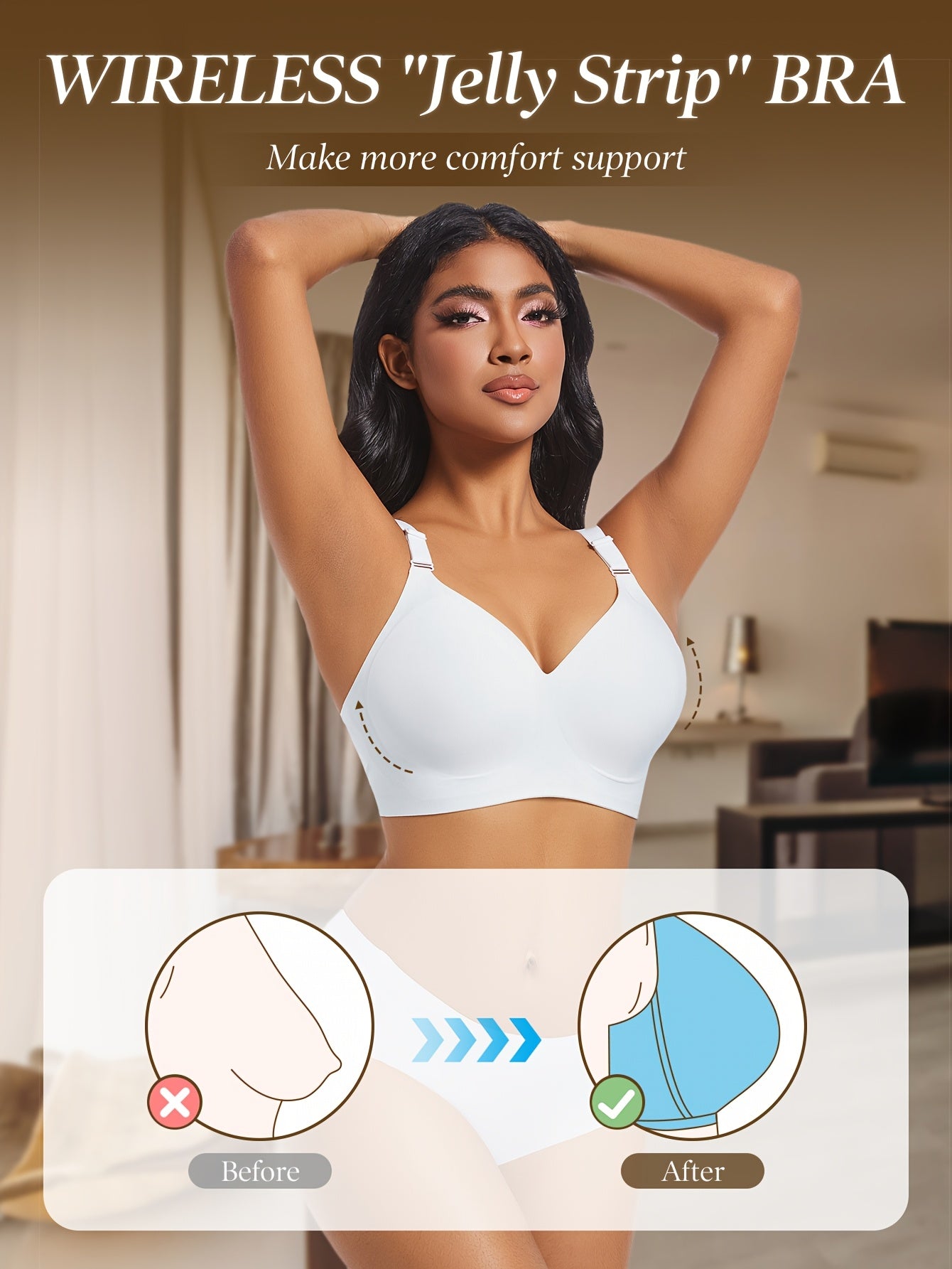 Seamless wireless push-up bra for sexy comfort in women's lingerie.