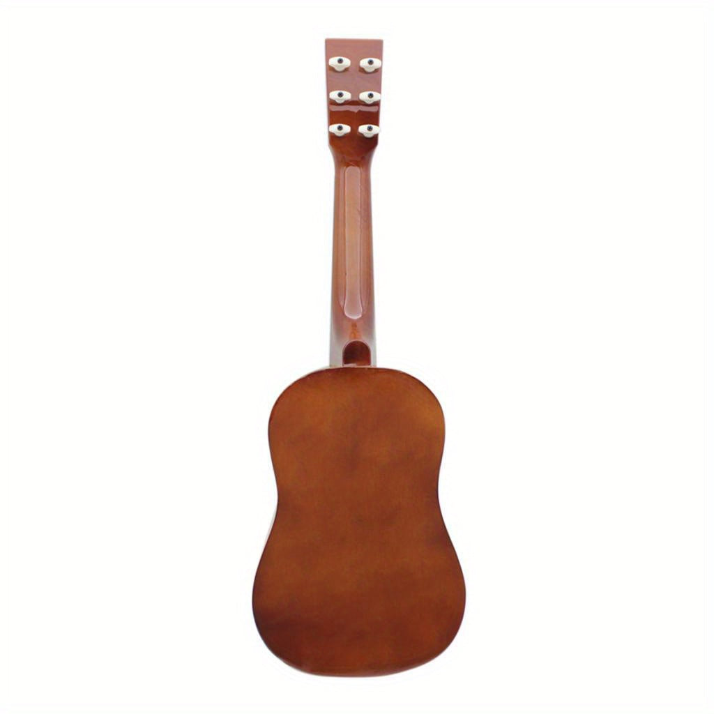 Coffee brown 23-inch mini acoustic guitar ideal for youngsters and beginners.