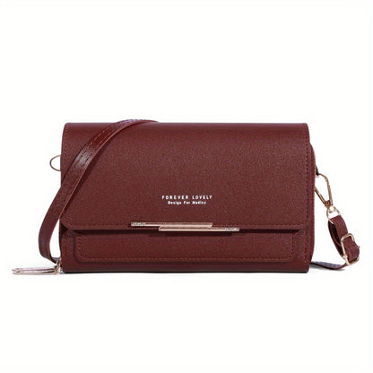 Women's Small Messenger Shoulder Bag with Phone, Card Holder, and Wallet