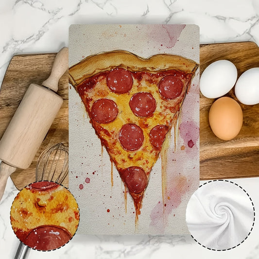 Get two ultra soft kitchen towels featuring a funny "Pizza Is My Valentine" design. These highly absorbent and machine washable dish hand towels measure 40.64x60.96 cm, making them perfect for Valentine's Day decor or everyday use.