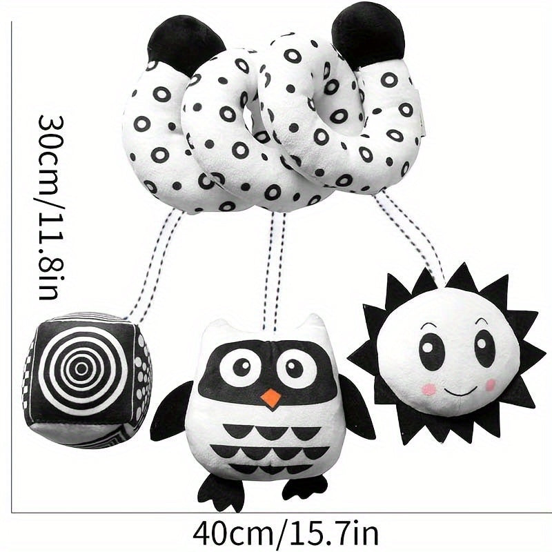 Ladybug Rainbow Owl Style Hanging Toys for Crib, Stroller Spiral Plush Toy for Car Seat, and Travel Toys for Babies