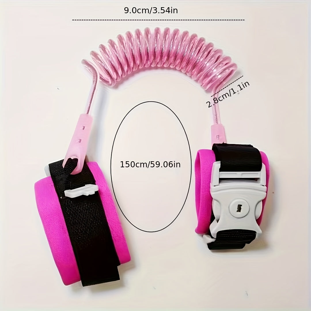 Adjustable Wrist Link for Secure and Comfortable Safety Harness with Lock in Pink or Blue Color