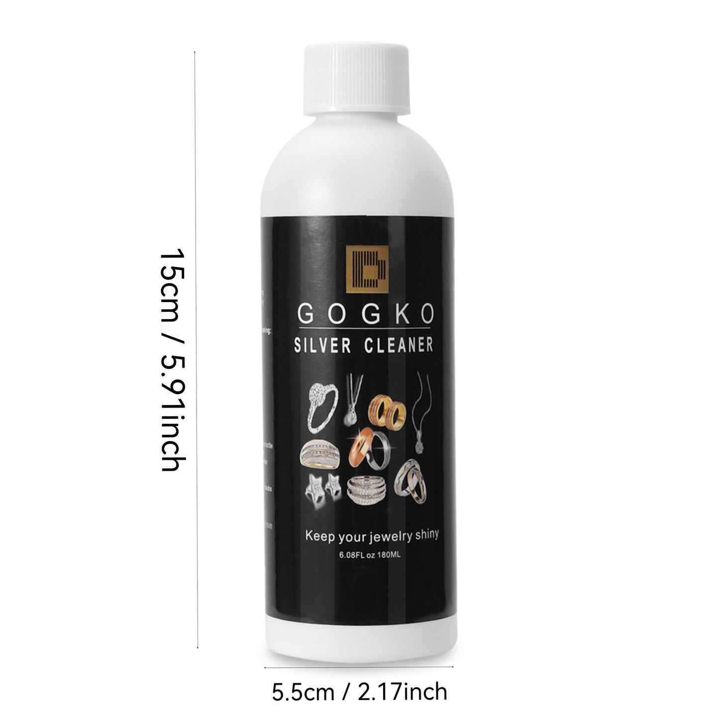 High-Quality Golden & Silvery Polishing Cleaner, 180ml - Effectively Removes Oxidation from Sterling Jewelry and Accessories