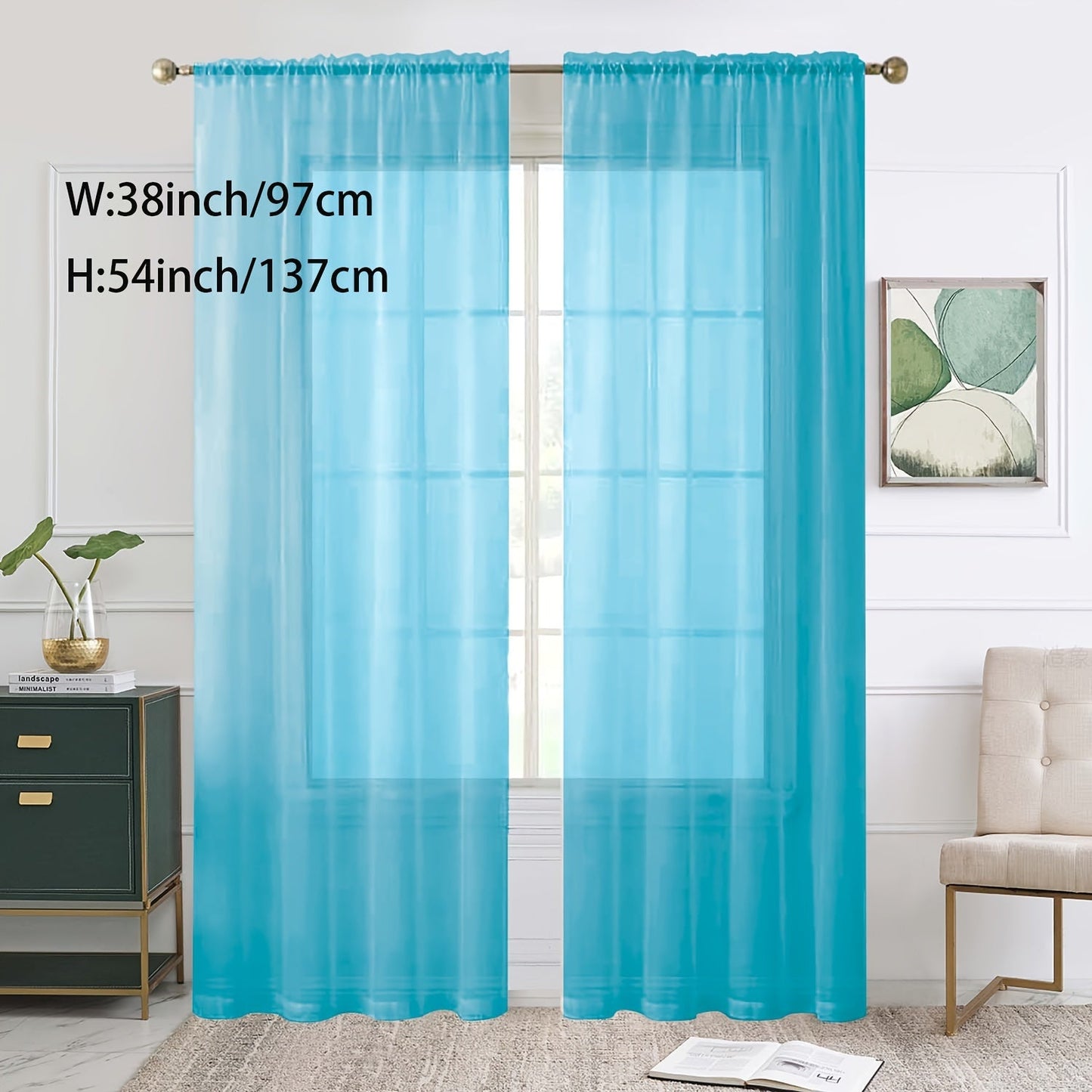 Add a touch of elegance to your kitchen, bedroom, or living room with this single panel sheer curtain. Perfect for letting in natural light while still providing privacy. Features a rod pocket design for easy hanging. Enhance your home decor with this