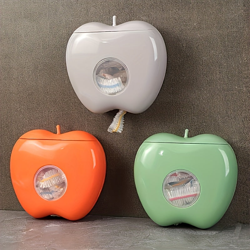 Apple-shaped Wall-Mounted Storage Box - Plastic Organizer for Disposable Bags, Perfect for Kitchen & Bathroom Organization, Ideal for Back-to-School Organization, Multi-functional Home Storage Solution