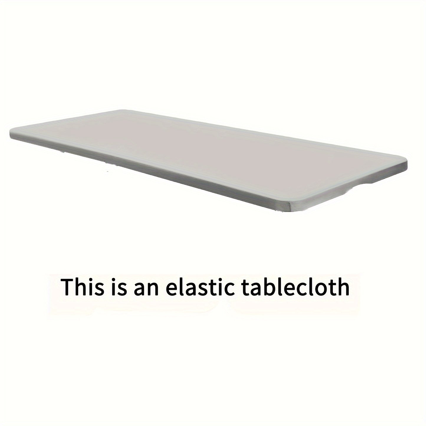 Rectangular half-wrapped polyester tablecloth with elastic edges, perfect for outdoor events and parties.