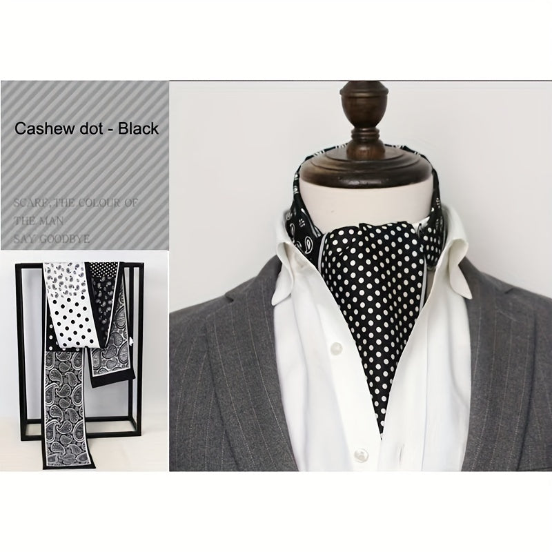 Stylish Men's Scarves: British Vintage Suit Shirt Twill Scarf with Printed Double-layer for Business - Unisex Wraps