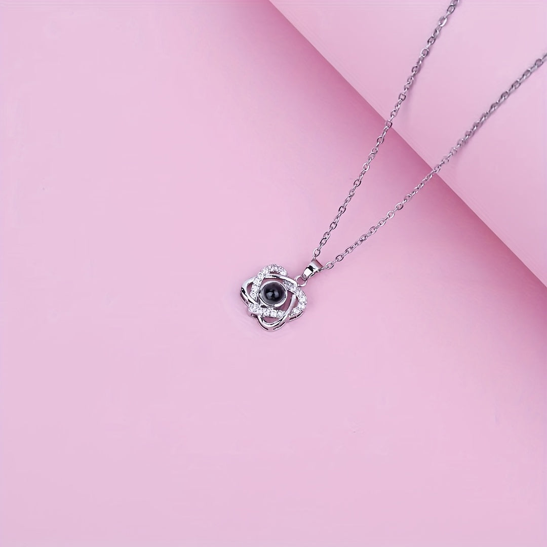 One elegant and luxurious Heart-Shaped Pendant Necklace made of Titanium Steel with Synthetic Cubic Zirconia. This versatile piece is the perfect gift for lovers, friends, girlfriends, family, and classmates. Ideal for birthdays, holidays, anniversaries