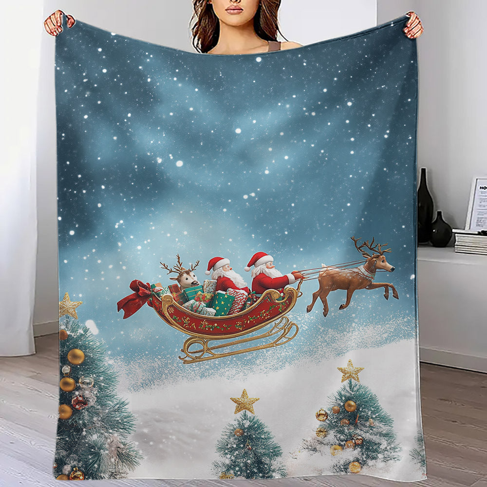 Get cozy this Christmas with our digital print flannel throw blanket! This soft and warm quilted bedding is perfect for all seasons and features a contemporary style. Made with anti-allergy polyester, this multipurpose blanket is ideal for snuggling up