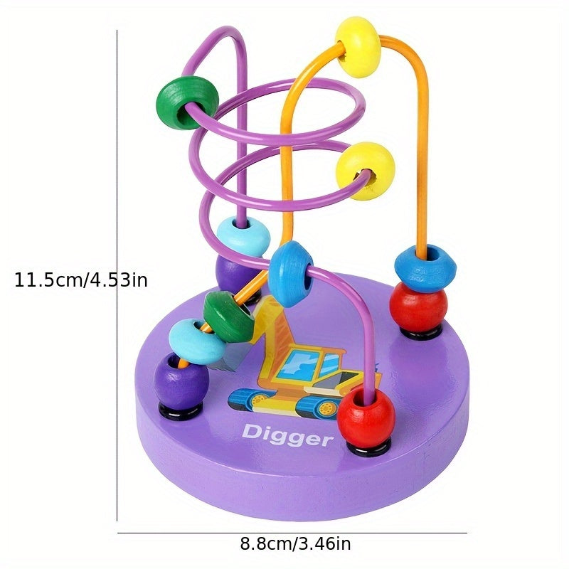 Durable wooden bead maze toy for parrots, parakeets, and lovebirds.