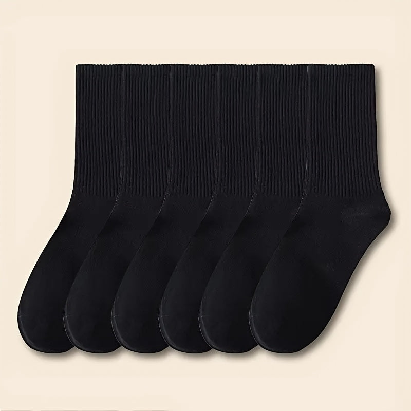 10 pairs of simple and comfortable mid-calf black and white socks, suitable for autumn and winter, for both men and women.