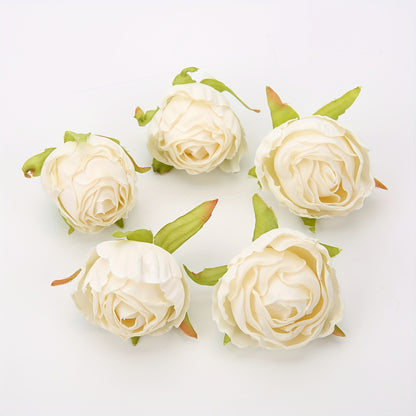 10 pieces of silk tea buds roses for DIY wedding bouquets and Christmas decorations.