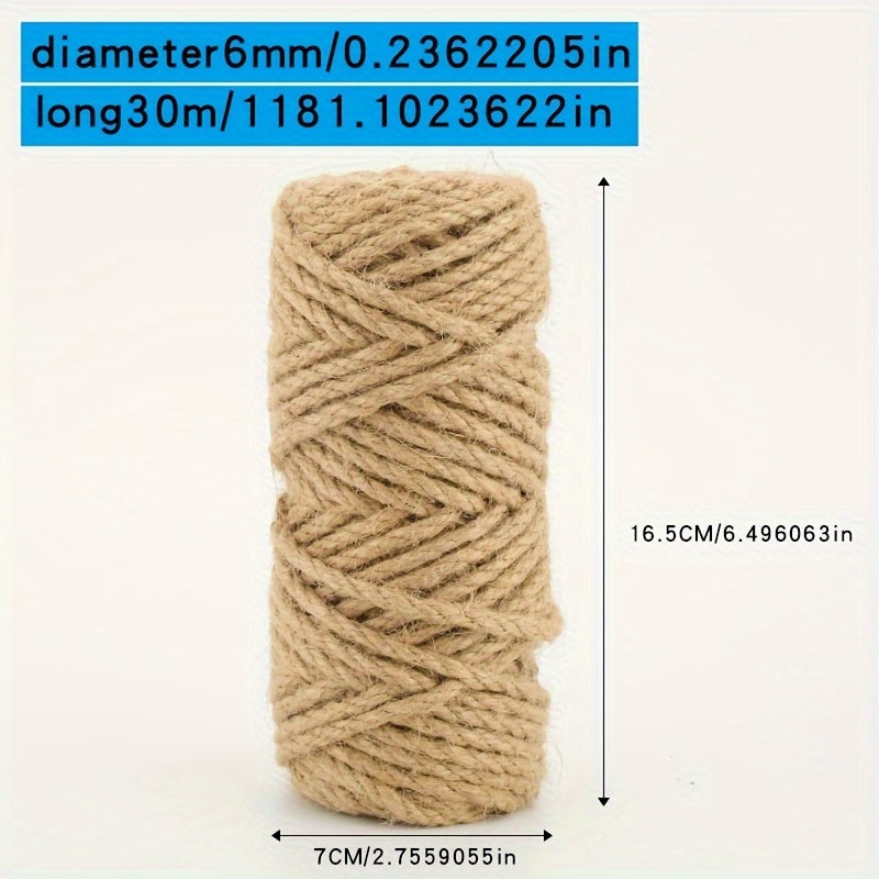 Jute twine rope for DIY crafts, gift wrapping, and decorative projects