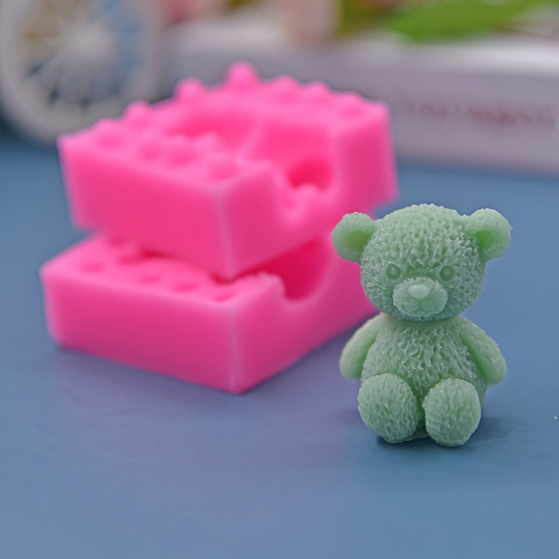 Silicone Mold Set - Adorable 3D Bear Shape for Fondant, Chocolate, Biscuits, Puddings, Cakes, Soap, Candles, Gypsum, and More! Perfect for Baking, Decorating, and DIY Projects in the Kitchen.