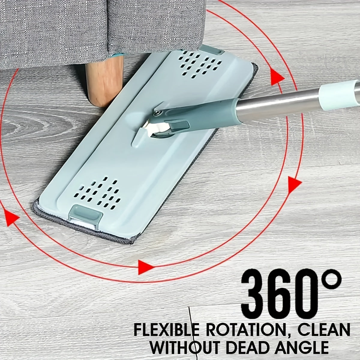 Simple-Care Flat Mop Kit - Suitable for Wet & Dry Surfaces, Gentle on All Surfaces in Kitchen, Bathroom, Living Room - No Electricity Required, Long-Lasting Plastic Materials