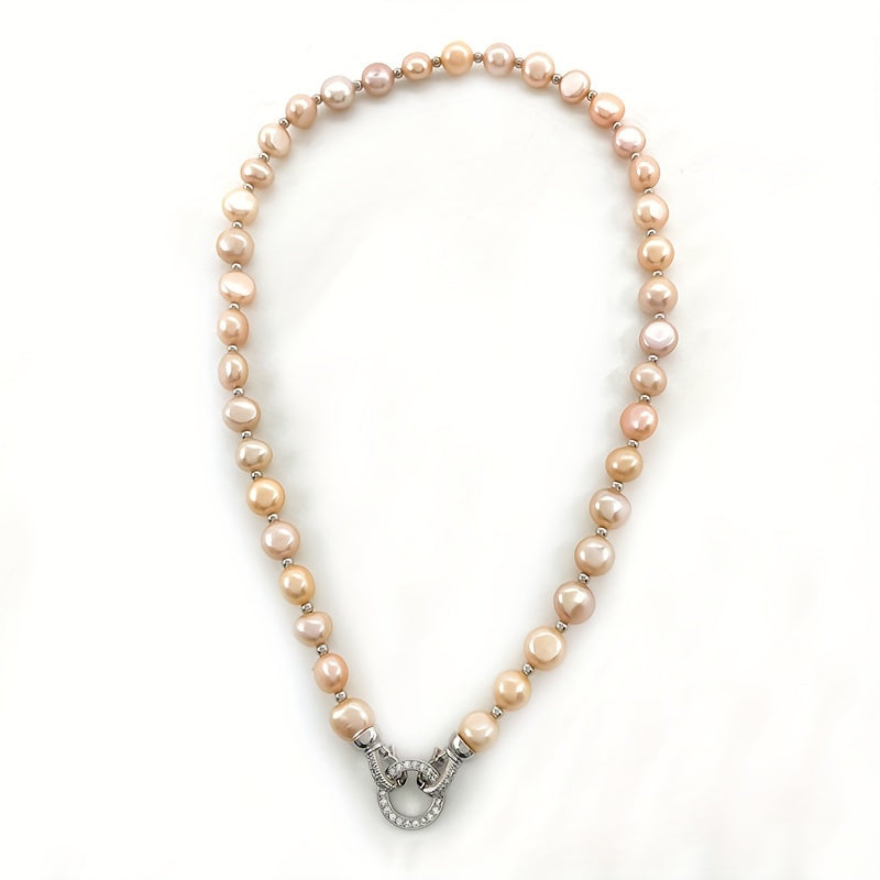 Stylish French Baroque Style freshwater pearl necklace - Y2K deluxe, vibrant autumn/winter sweater chain for women, perfect for parties or gifts, Valentine's Day exclusive, suitable for year-round wear.