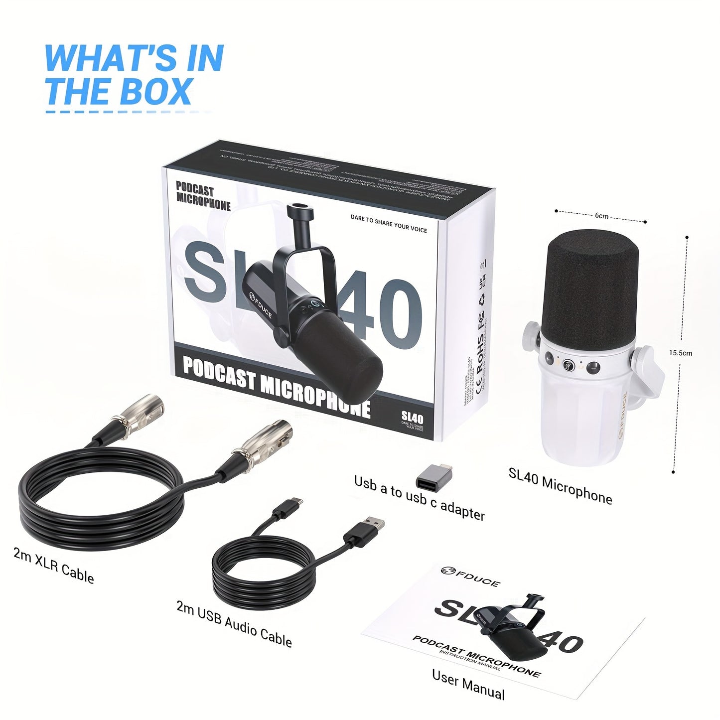 The Ultimate Podcast Microphone: FDUCE SL40 USB/XLR Dynamic Mic With Built-in Headset & Soundproofing!