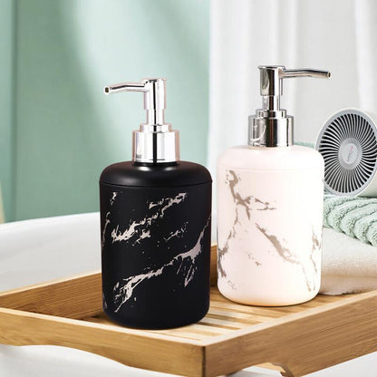 1/2 Marble Textured Soap Dispenser - Easy to Use, Slip-Resistant, and Reusable for Various Uses in Bathroom and Kitchen.