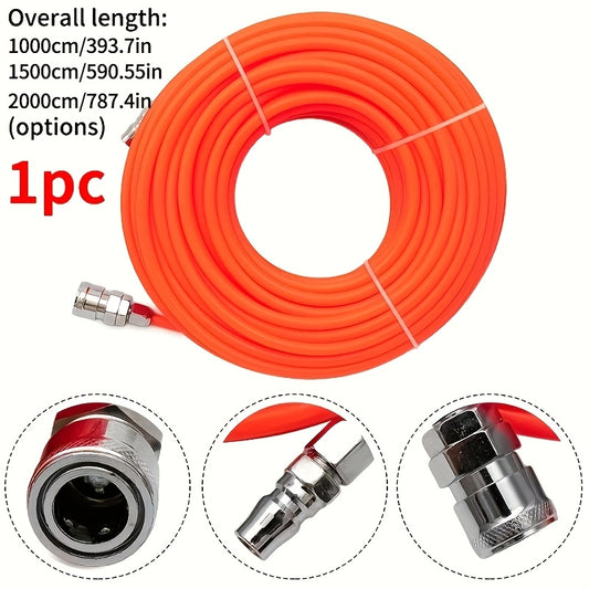 1pc 10m/15m/20m PE8*5mm Air Compressor Hose with Quick Connect Coupler, suitable for Europe and America, ideal for air tools and instruments.