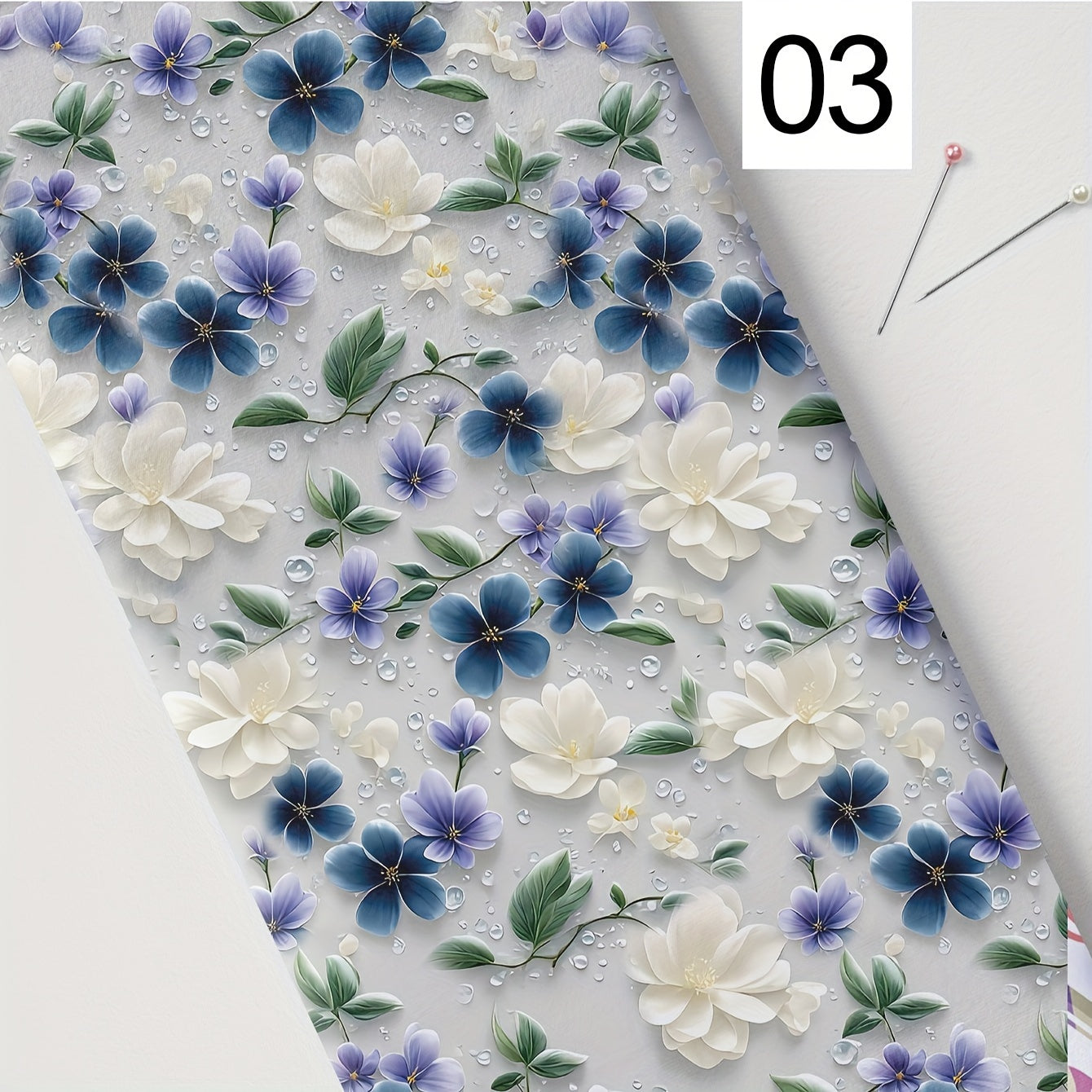 Soft DIY craft fabric with vibrant 3D floral design available in multiple sizes. Suitable for various projects including tablecloths, wall art, clothing, bags, dust covers, and pillows.