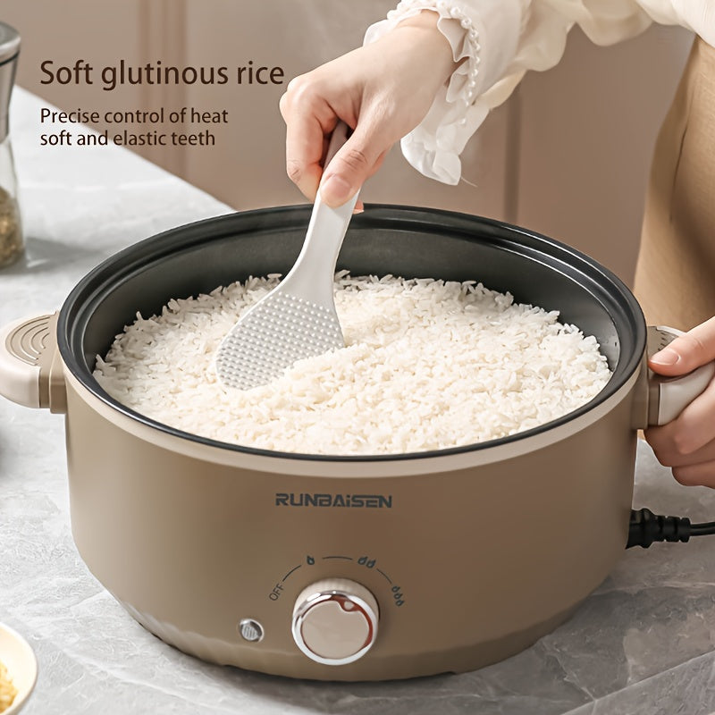 Electric boiling pot with power mode, European standard plug, 220V-240V, made of PP material, food-contact safe, no battery.