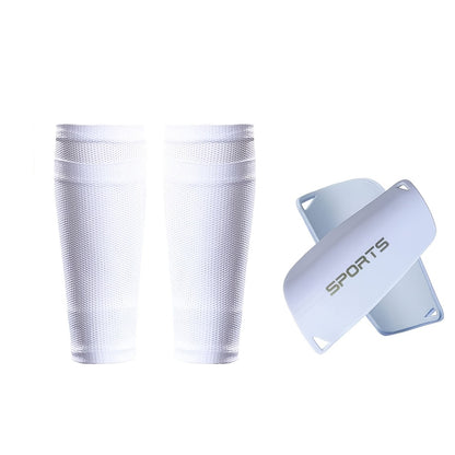 2-piece soccer sports set with leg pads, sock sleeves, and mid-calf leg pads with double-layer anti-slip protection.