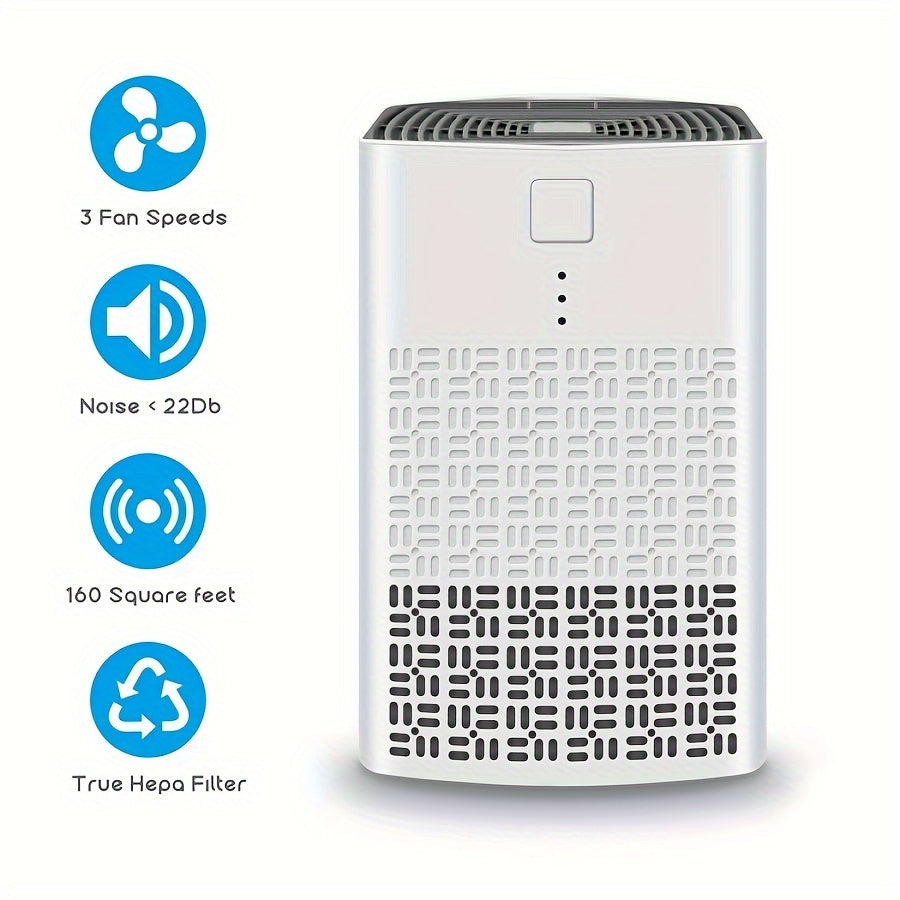 AM-120 HEPA air purifier for home, bedroom, office, and desk, 1 piece, high efficiency