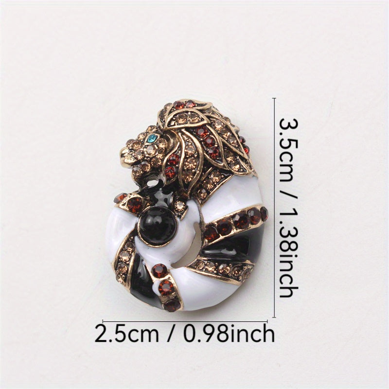 Timeless Conch & Lion Brooch with Vintage Charm, Stylish Accessory for Women, Embellished with Rhinestones & Enamel, Unique Animal Shape, Exclusive Fashion Statement, Artistic Design, Perfect Addition to Women's Wardrobe