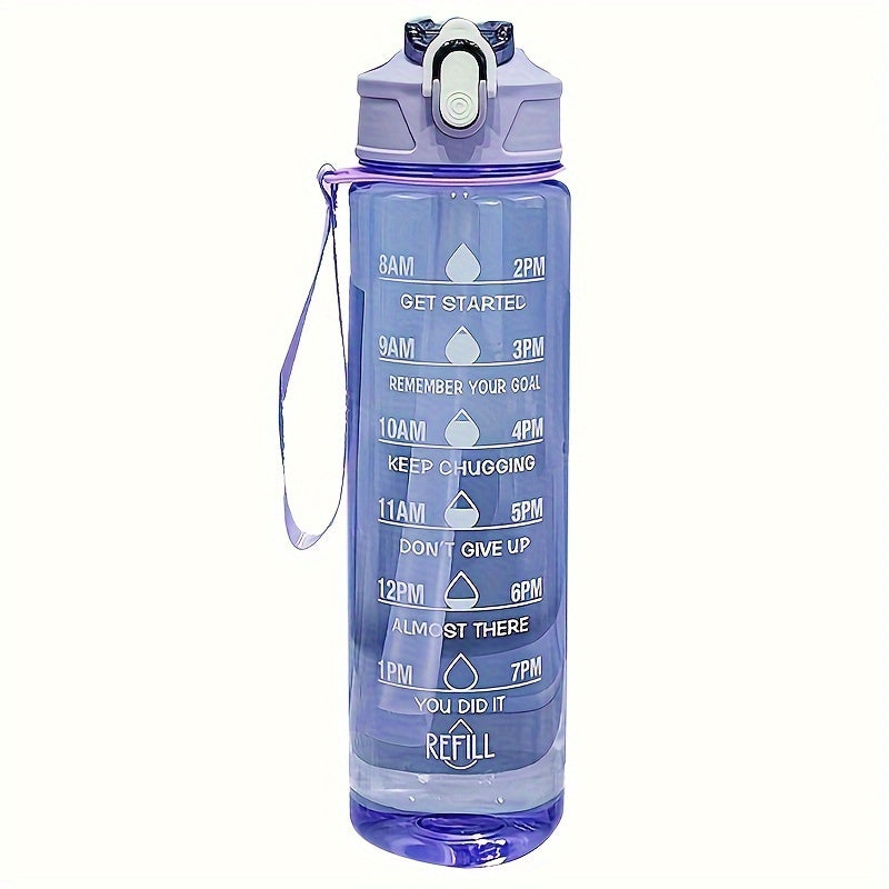 Gradient design sports water bottle with leakproof, portable, and large capacity, ideal for outdoor activities and daily use. Comes in transparent and gradient variations.