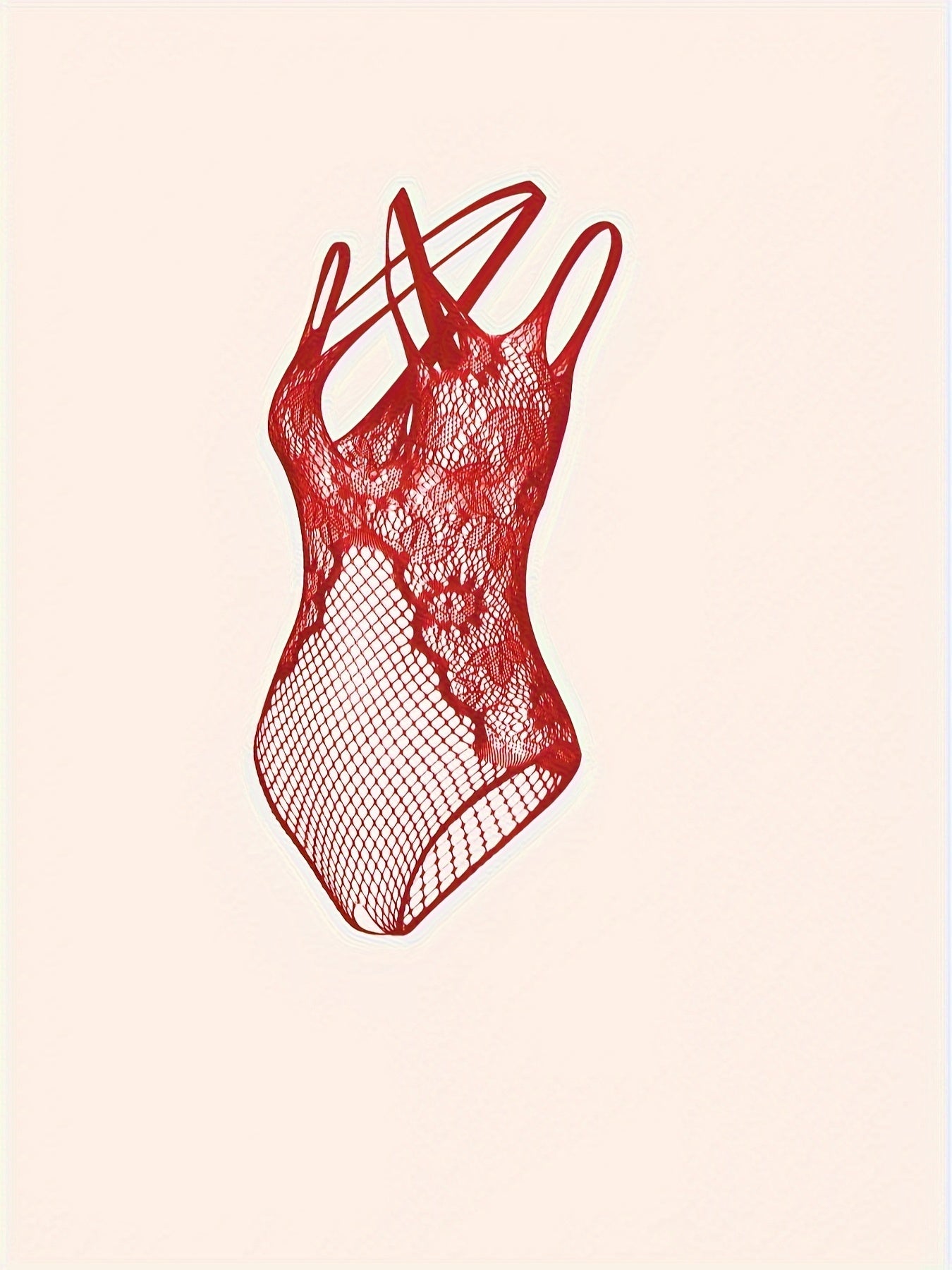 Women's erotic bodysuit with hollow design, sans lingerie and underpants.