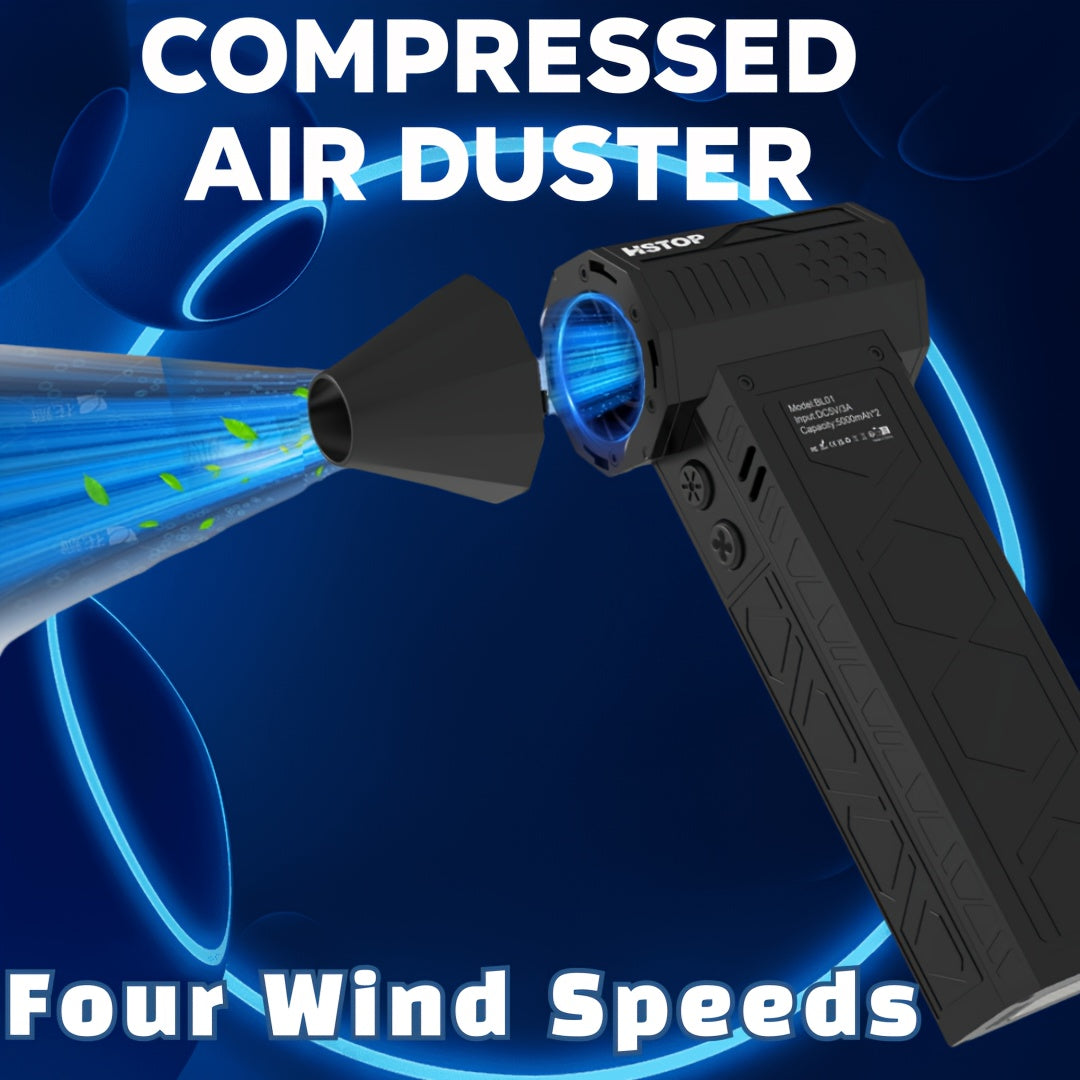 The Victor High-Speed Rechargeable Electric Air Duster with LED Light is a portable and powerful tool perfect for cleaning electronics, keyboards, camping gear, and more. Featuring a USB-powered turbo fan and a 10000mAh battery, this rechargeable fan