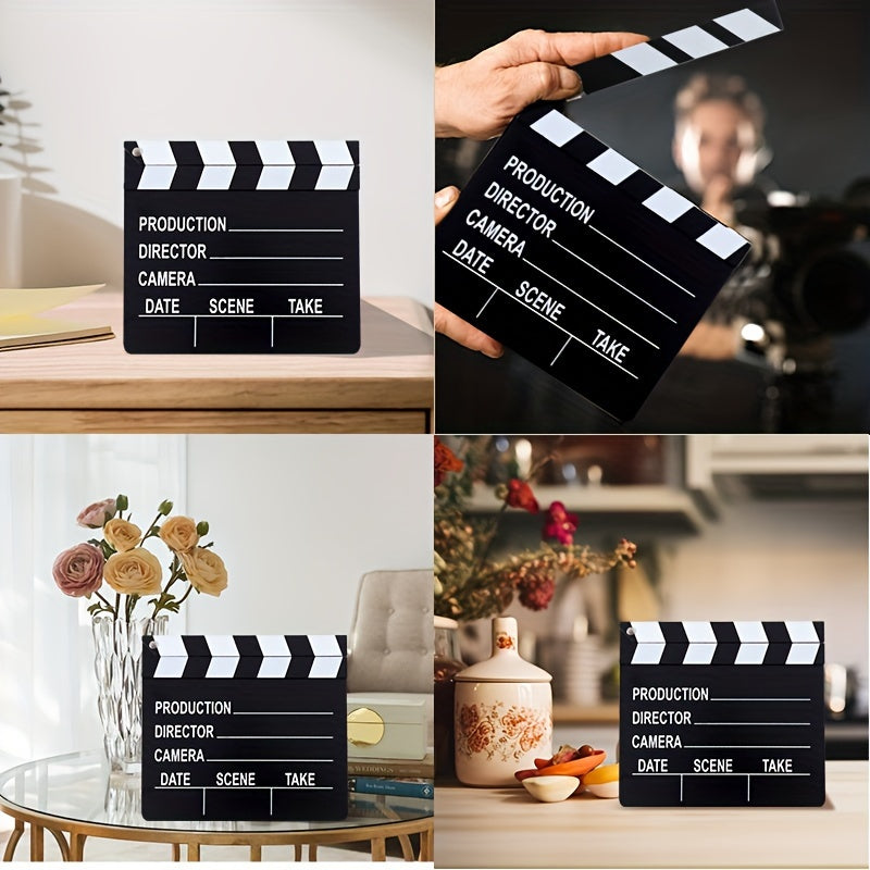 2D wooden clapboard for film directing, dimensions 7.08''x7.87''