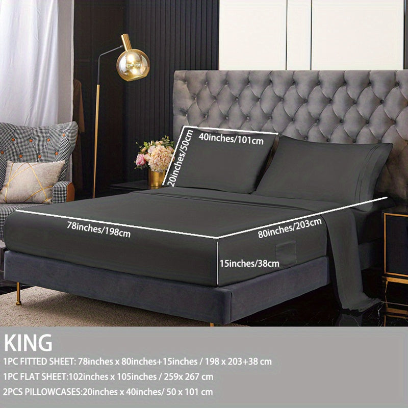 Cooling Bedding Set for Hot Sleepers - Includes 3/4 pieces of Sheets & Pillowcases in various sizes such as Queen, King, Twin, Twin XL, Full, and California King. Features Deep Pocket design and is part of the Hotel Collection in a stylish Dark Grey