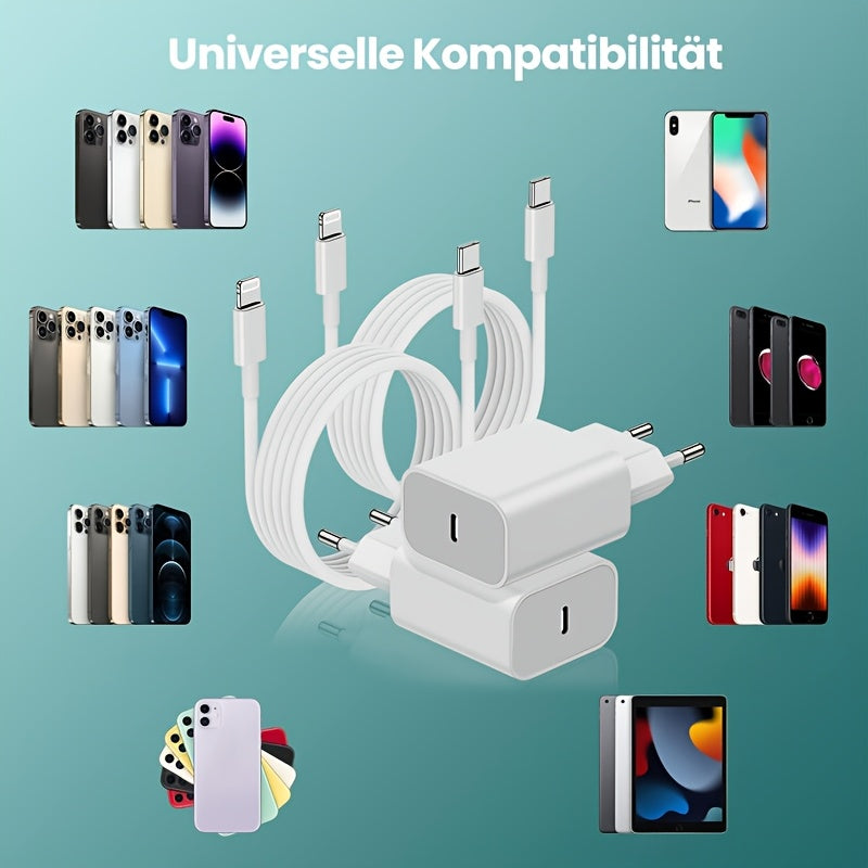 Быстро зарядите свой Apple iPhone или iPad с помощью этого USB C зарядного устройства и кабеля длиной 1 м. Идеально подходит для iPhone 13/12/11/14 Pro Max/X/Xr/Xs/8/Mini.