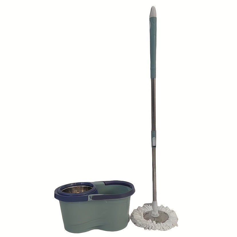 Get your hands on the innovative 1set Double-Drive Rotary Mop & Bucket System! This hands-free self-wringing system features a super absorbent microfiber head made of high-quality metal and plastic. Effortlessly clean wet or dry floors in your living