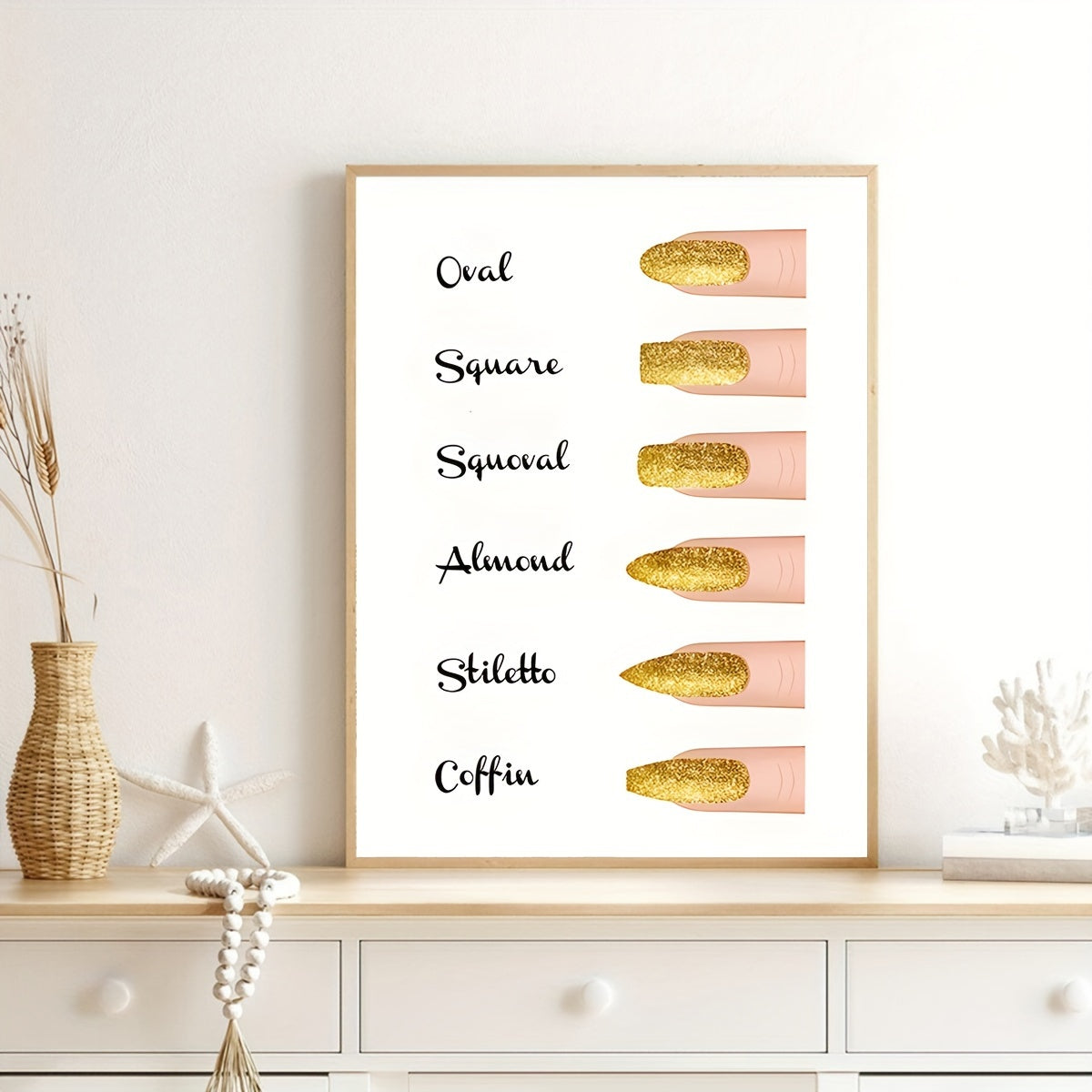 Nail art canvas poster for home decor in various styles, perfect for beauty salons. For indoor use only.