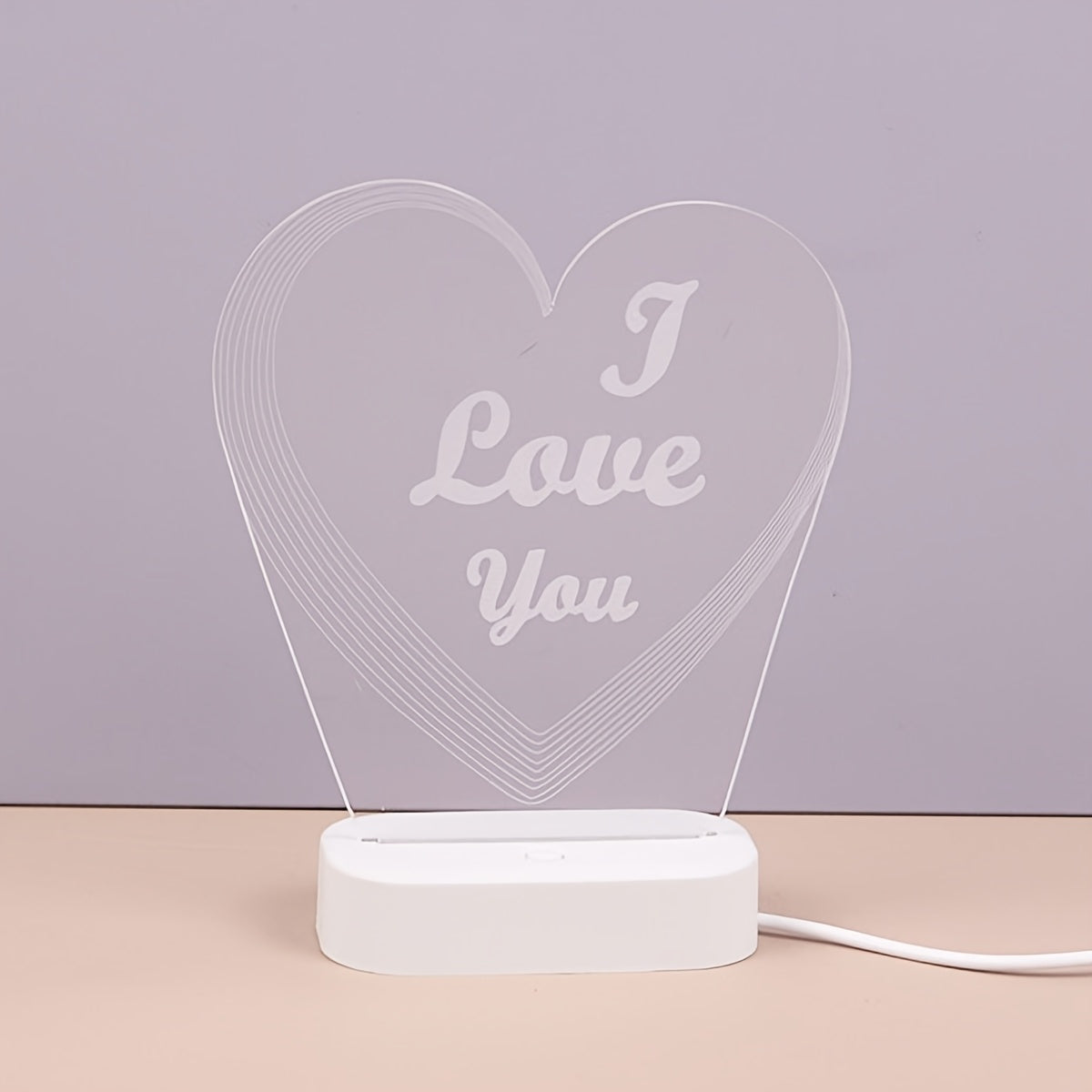 USB Night Light with Love Pattern, Perfect Gift for Mother's Day, Father's Day, or Valentine's Day, Great for Home and Desk Decor, Party Decoration.