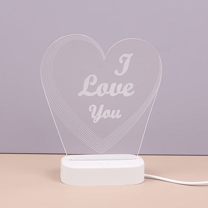 USB Night Light with Love Pattern, Perfect Gift for Mother's Day, Father's Day, or Valentine's Day, Great for Home and Desk Decor, Party Decoration.