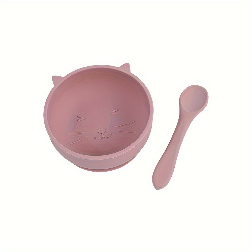 TYRY.HU Custom Feeding Bowl With Suction Cup, Silicone Bowl and Spoon Set, Perfect Christmas Gift