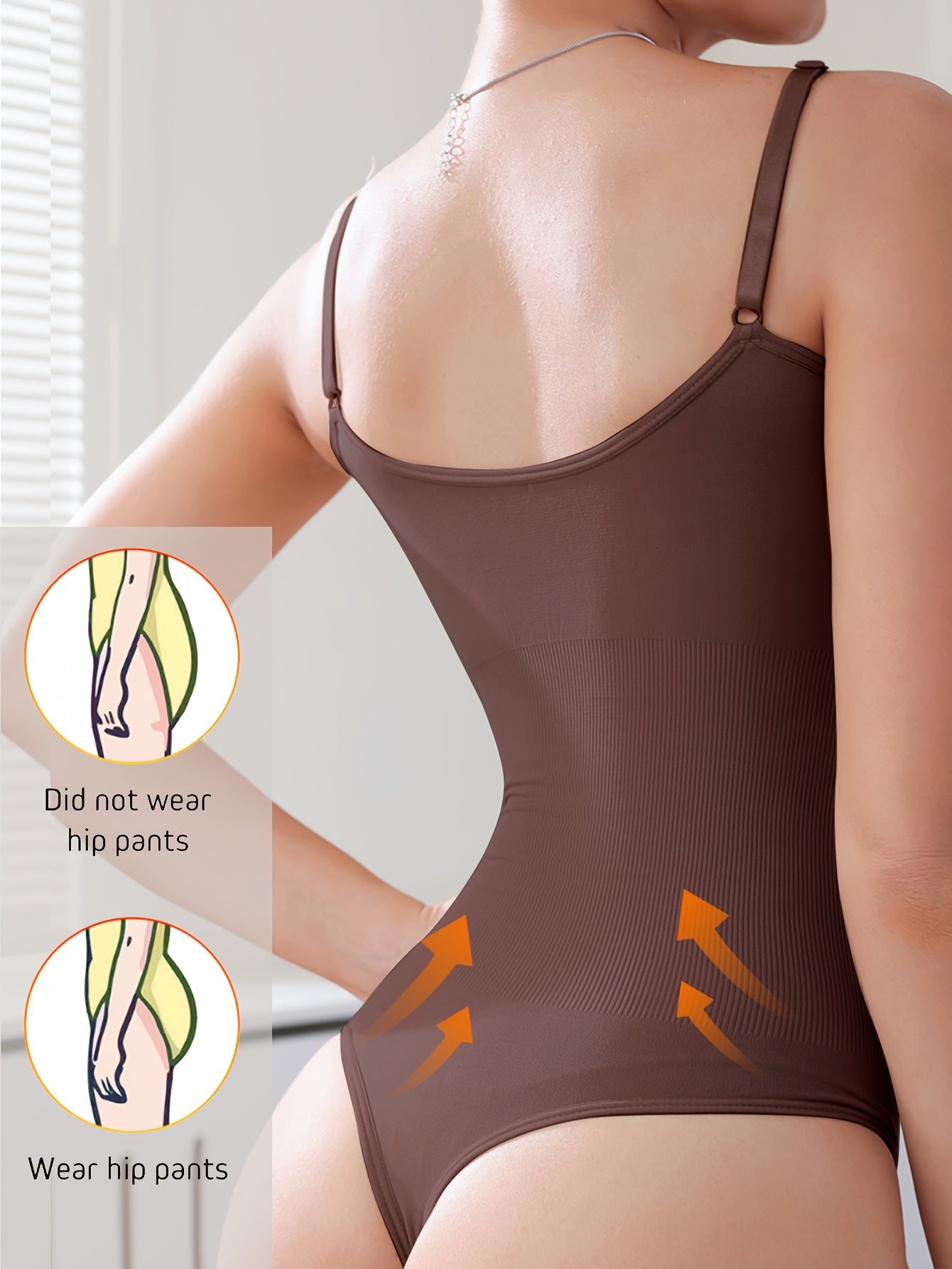 Essential slimming bodysuit with backless design and tummy control for women.