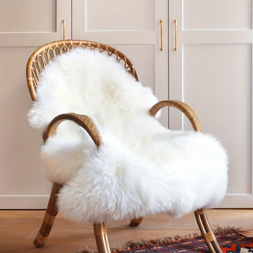 Luxurious faux fur throw blanket in crystal cream color, suitable for chairs, beds, and bay windows. Machine washable and available in two sizes. Vintage style with acrylic construction.