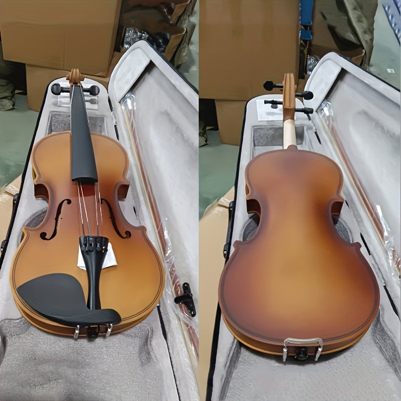 Astonvilla AV-105 Premium Full Size Violin: Lightweight, Durable Wood with Rich Tone for Beginners & Pros - Includes Case, Rosin, & Extra Bow Hair.