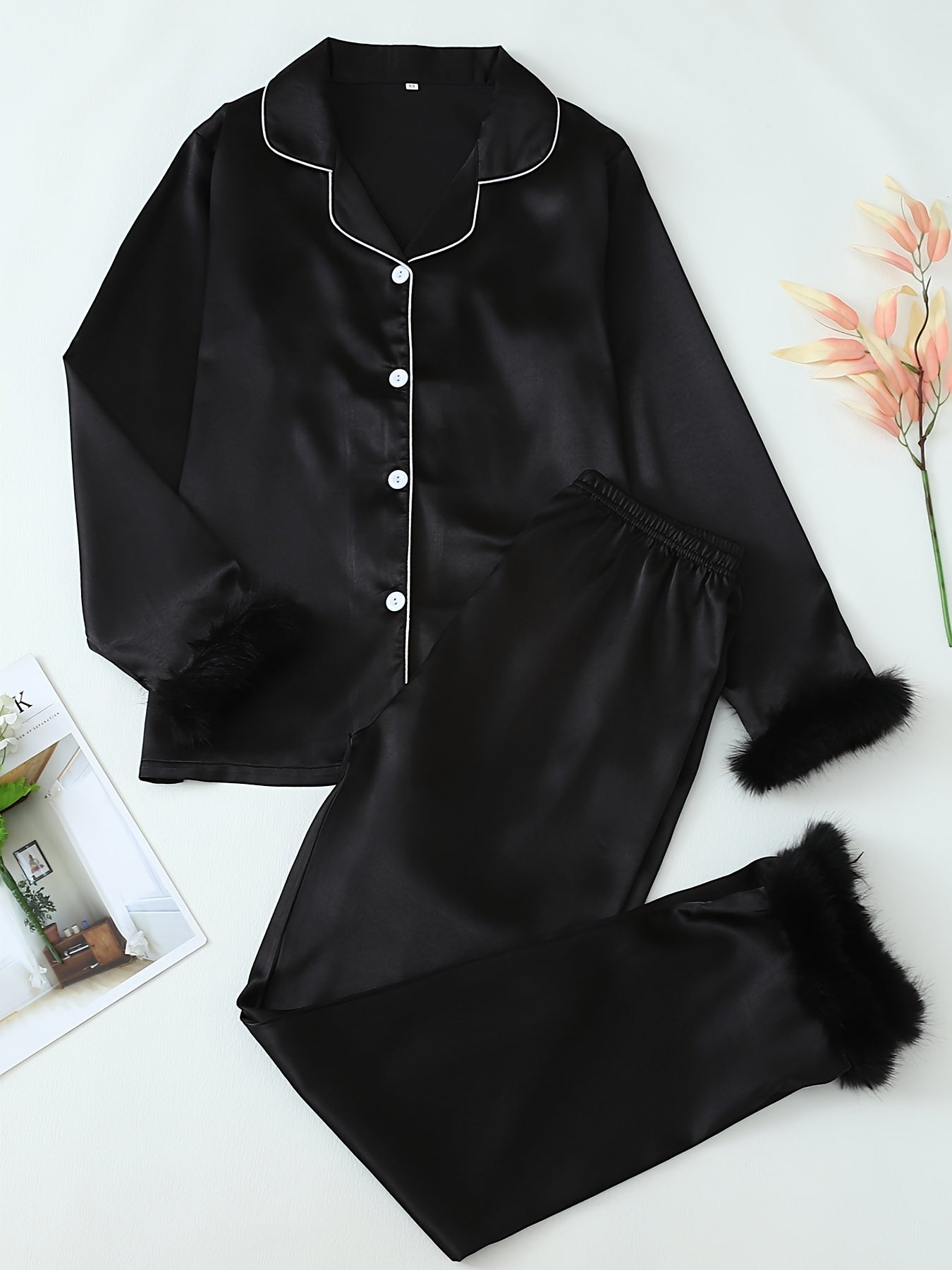 Black long sleeve pants set