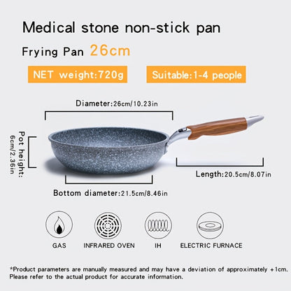 1-piece Cornstone flat bottom frying pan that is also a non-stick pan, milk pot, and soup pot. This home cookware is compatible with induction cookers.