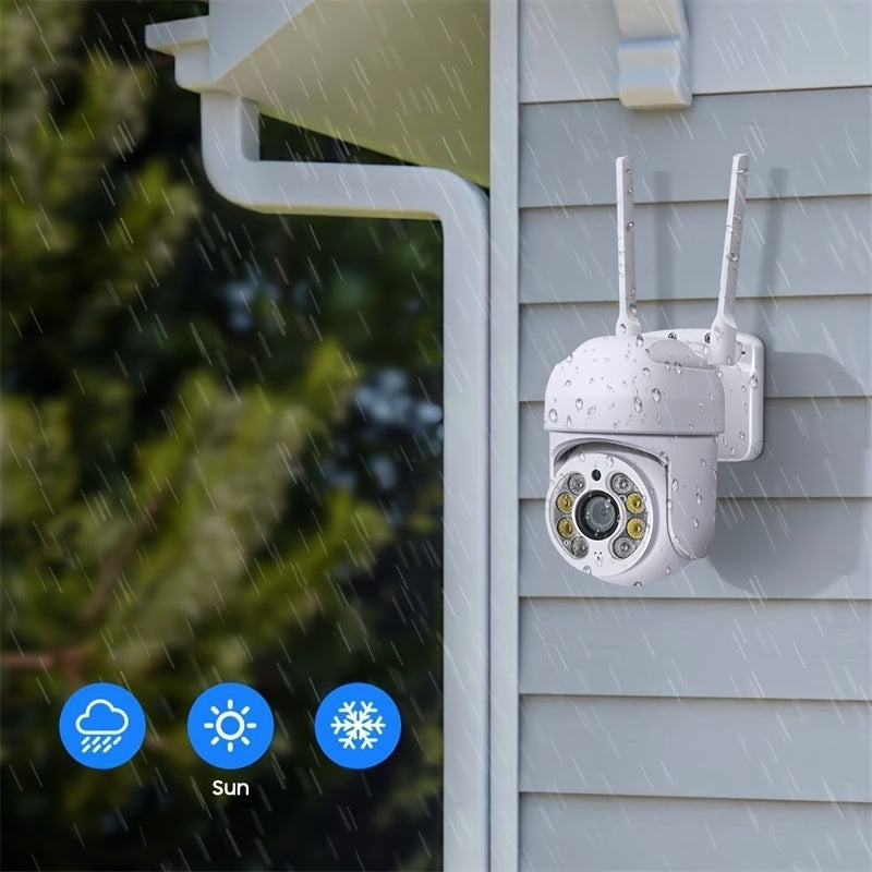 Experience the ultimate in home security with the Teruhal Smart Home Security Camera. This WiFi enabled camera is waterproof and features auto-tracking with audio, full color day and night vision, AI human detection, two-way audio, 360° panoramic view