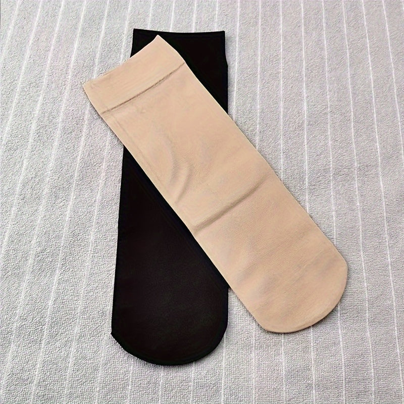 New elastic tube socks that come in 10 pairs are breathable, wear-resistant, and snag-proof. They are solid colored, lengthened, soft, durable, and essential for travel.