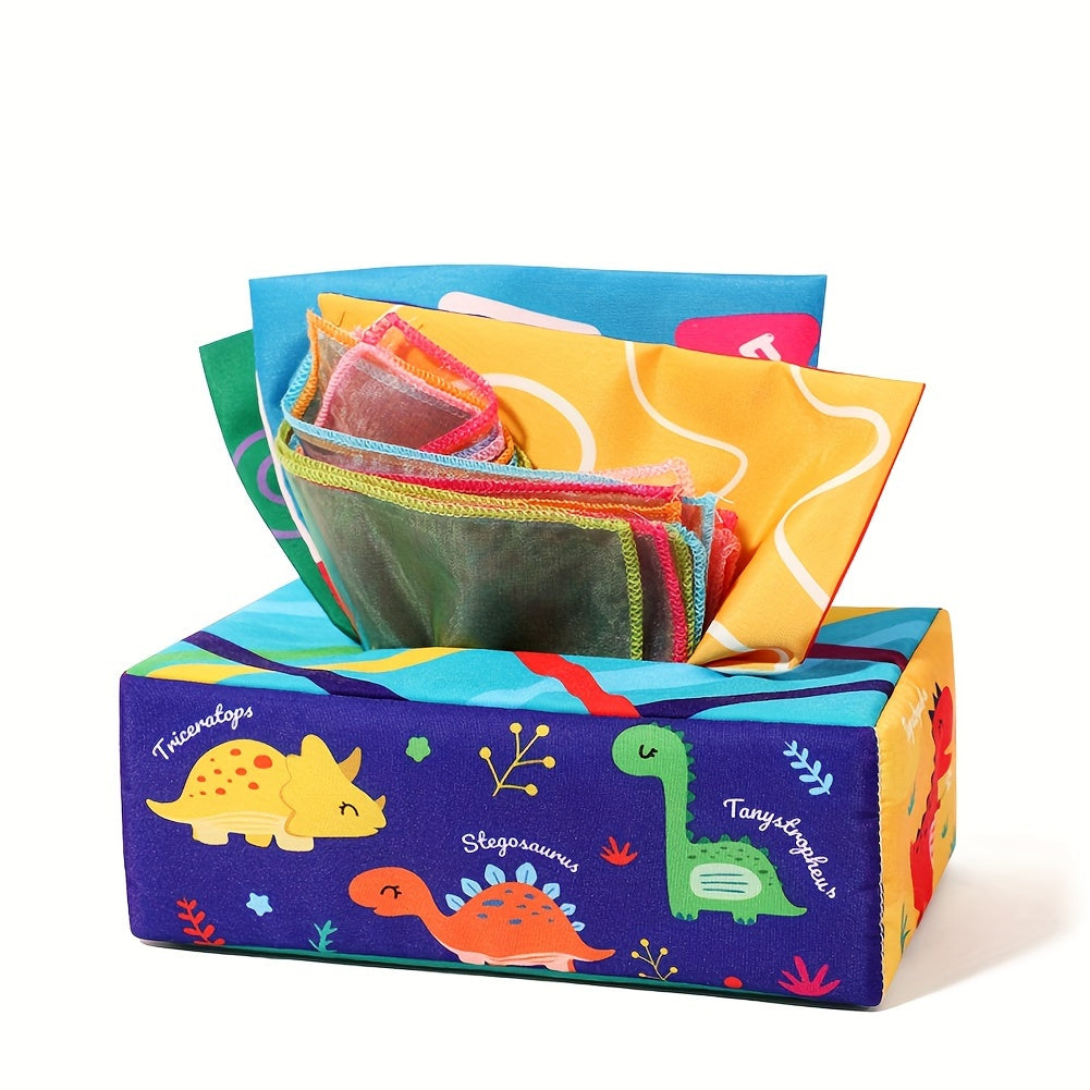 Get the USATDD Baby Tissue Box Toy - a crinkle sensory toy for babies to enjoy. Perfect as a Christmas stocking stuffer or Easter gift, this learning toy features high contrast crinkle paper and sensory silk scarves to stimulate early learning in infants.