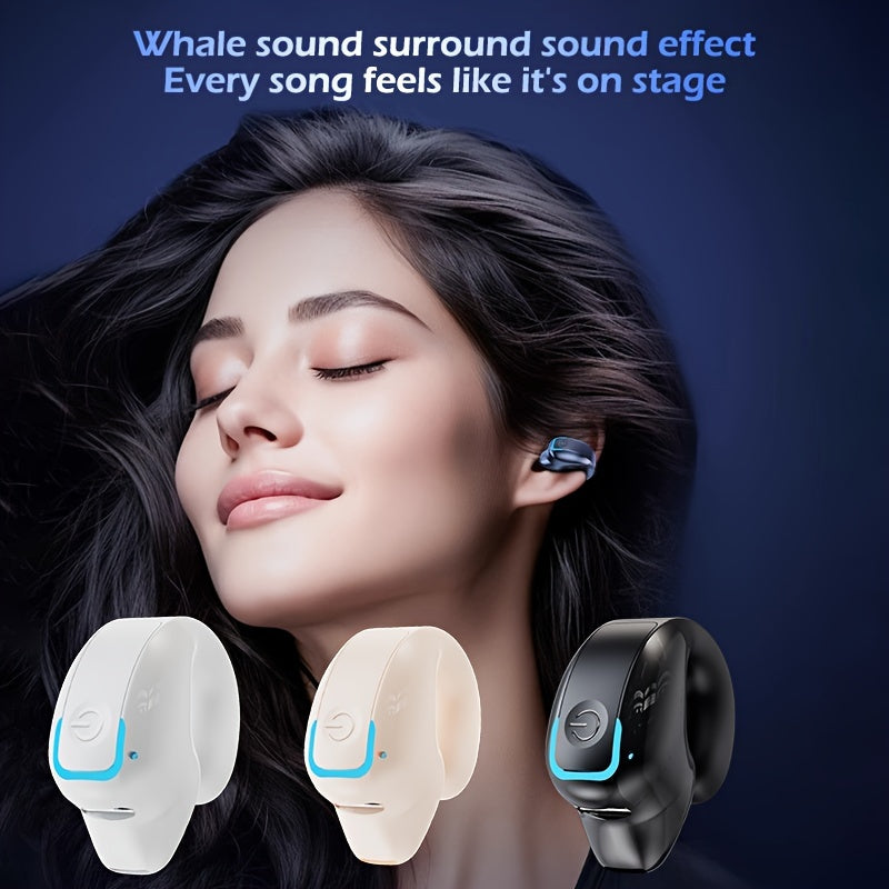 Wireless earbuds for sports with long battery life, universal phone control and voice call noise reduction, featuring button volume control and crystal microphone.