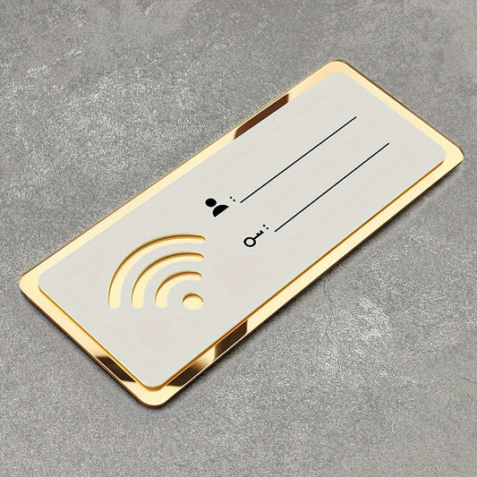 Wooden WiFi sign for home office, no power required, ideal for living room or vacation house decor.