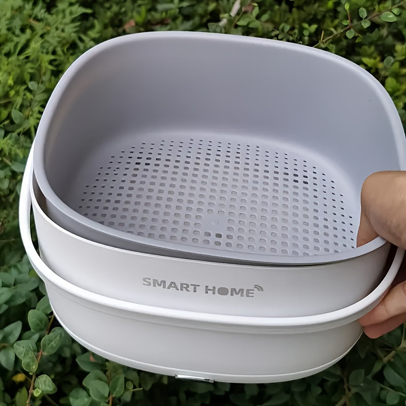 Portable Smart Home Ultrasonic Vegetable and Fruit Washer: A Convenient Camping Essential for Sterilization and Purification. Made of Plastic, Runs on Dry Batteries (AAA Not Included). A Safe Kitchen Cleaning Tool for Non-Food Contact Surfaces.